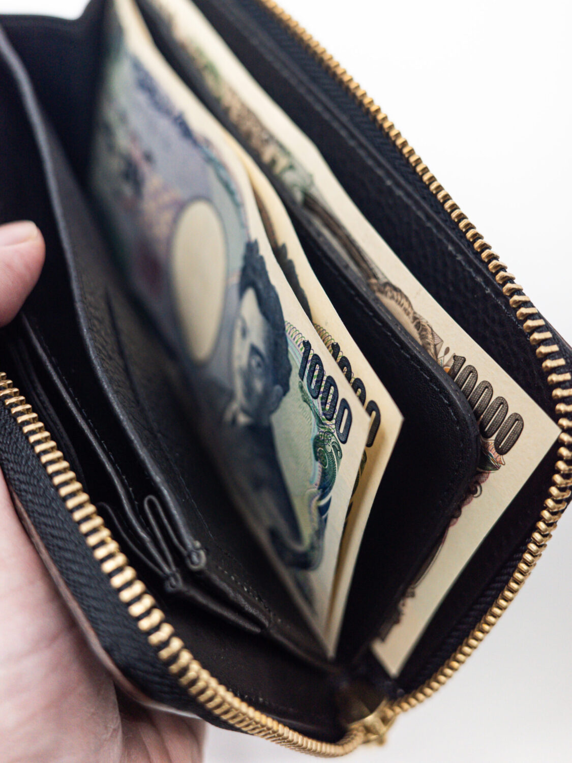 JAPAN FACTORY（ジャパンファクトリー）栃木レザー 小さい長財布「TIDY2.0」L字ファスナー 長財布の札入れには仕切りがある