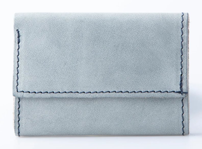 Porte ホワイトワックス 三つ折り財布 栃木レザー MANO(Navy)