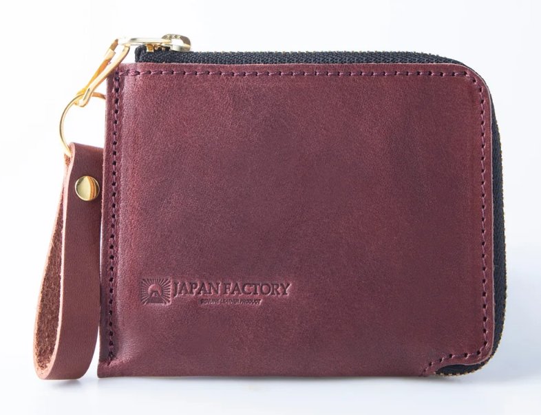 TABET ミニ財布 L字ファスナー 栃木レザー MANO(Bordeaux)